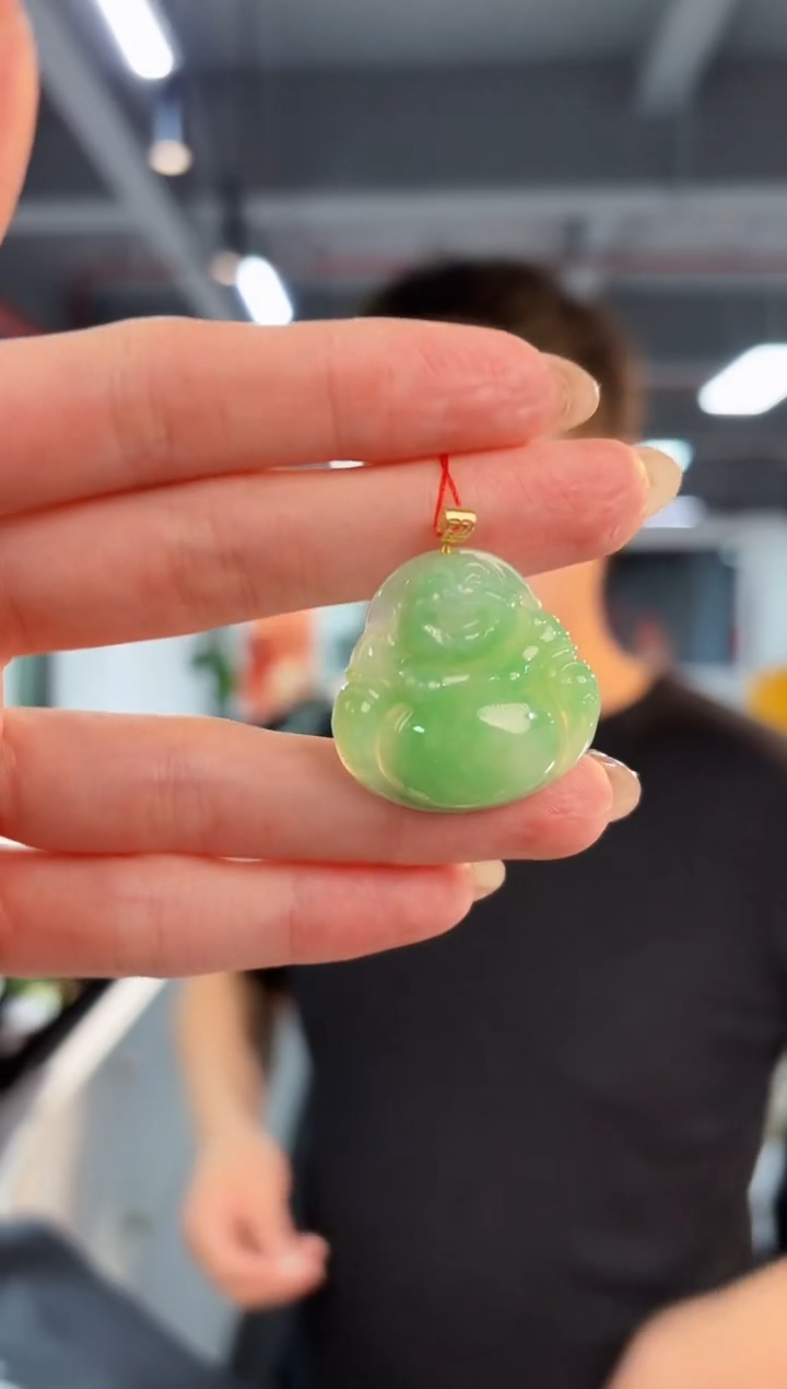 【闪购商品】翡翠颈饰18K金镶嵌缅料A货/支持复检/一件