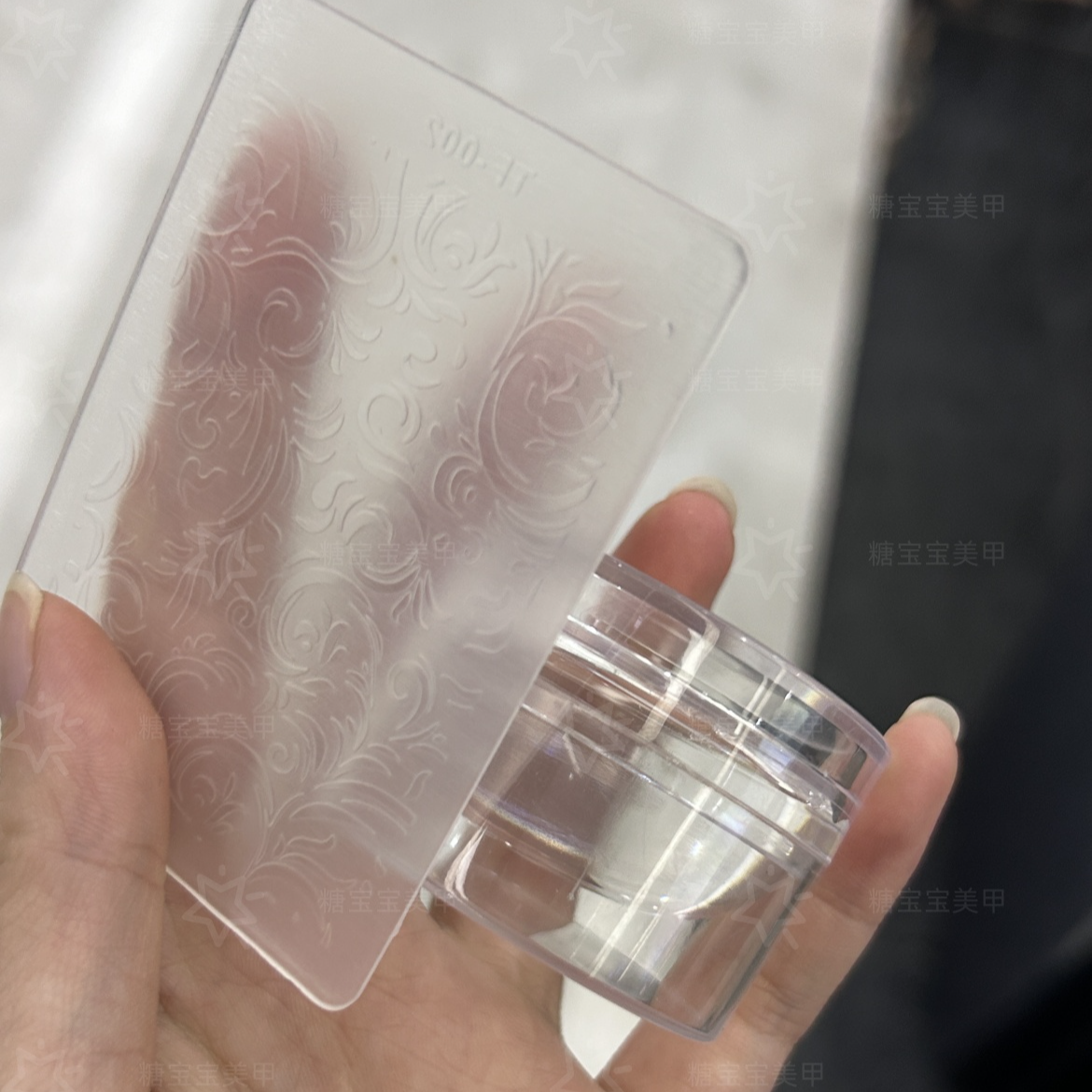 美甲钢板转印硅胶头印章高弹耐用美甲店专用透明单头印花美甲工具