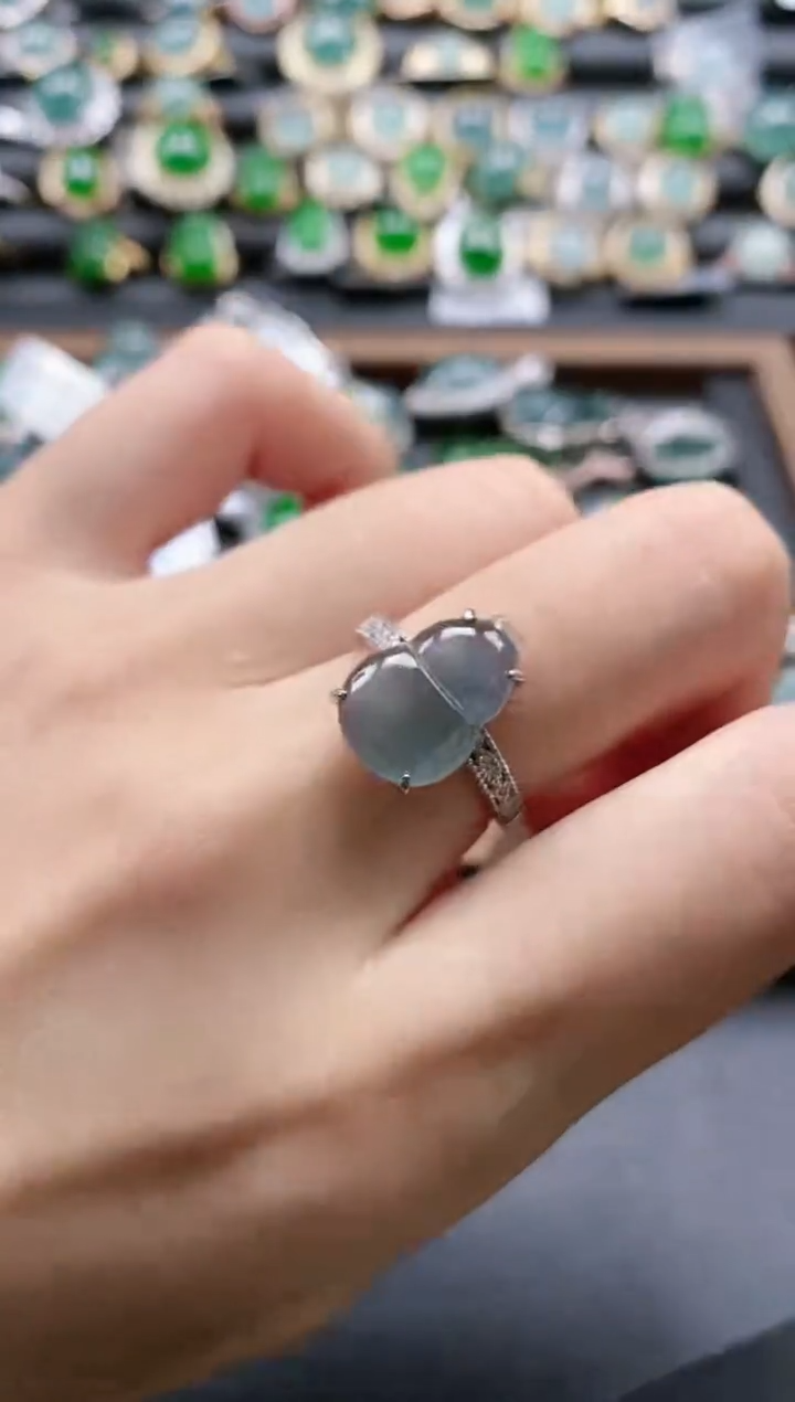 【闪购商品】翡翠戒指银S925镶嵌51151