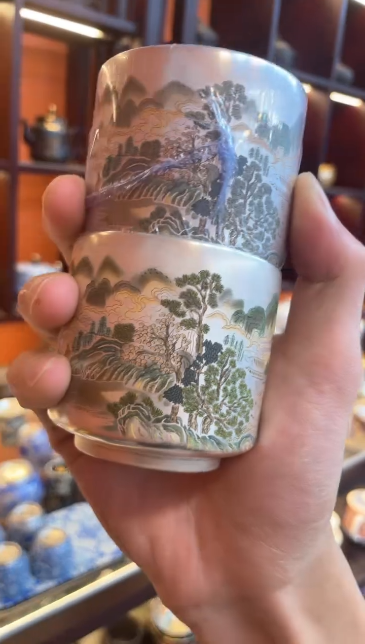 【闪购商品】@@@@@@@@@@@@山水雅居银对杯