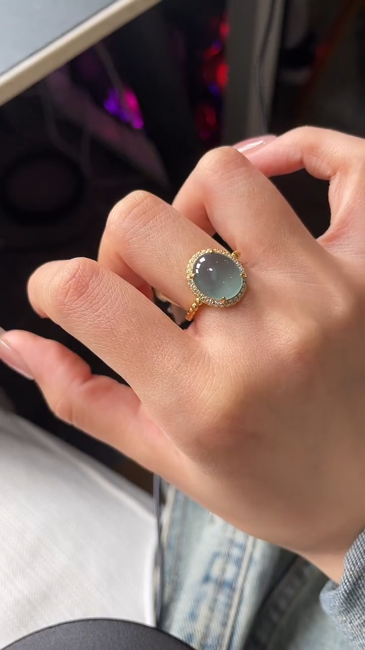 【闪购商品】翡翠戒指银S925镶嵌4353453