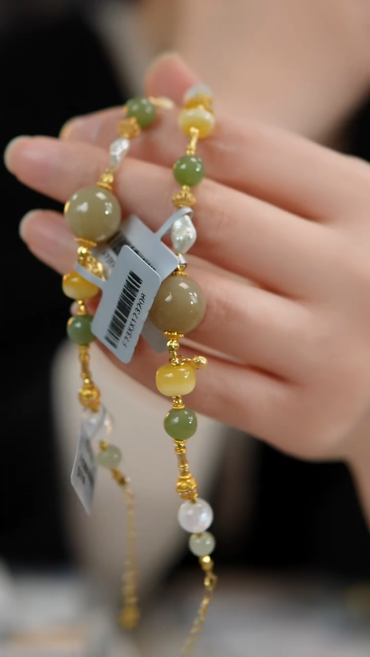 银S925镶嵌手链和田玉F23单圈手链