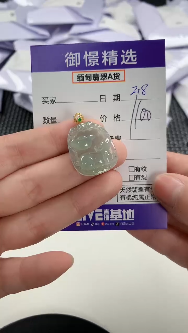【闪购商品】翡翠颈饰18K金镶嵌100          