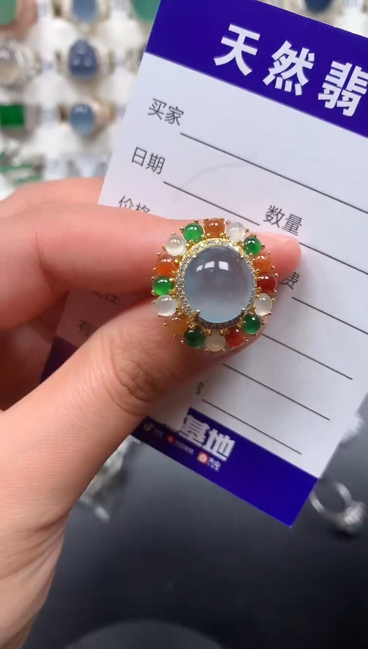 银S925镶嵌戒指翡翠199