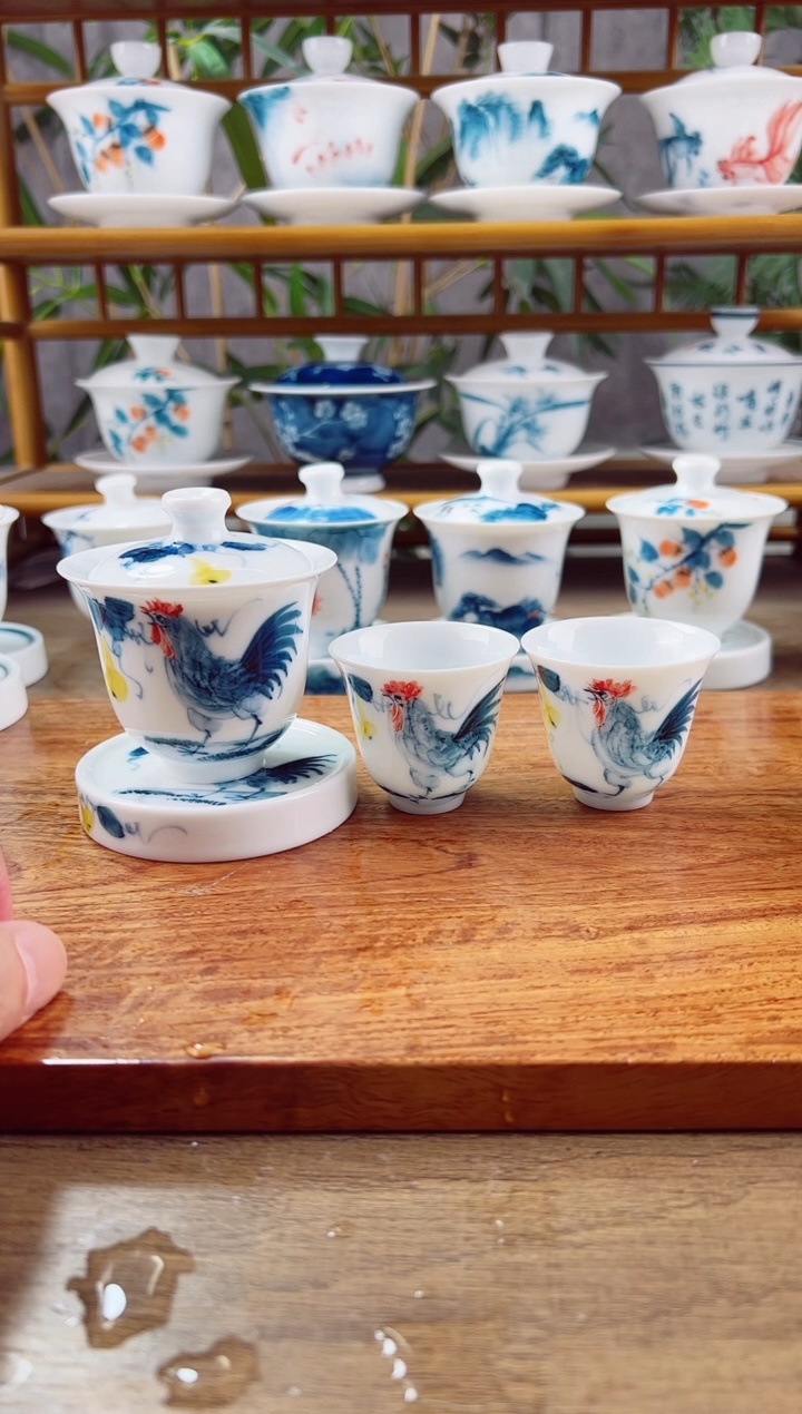 【闪购商品】微瑕公鸡美人备+小盖置+品香杯2个