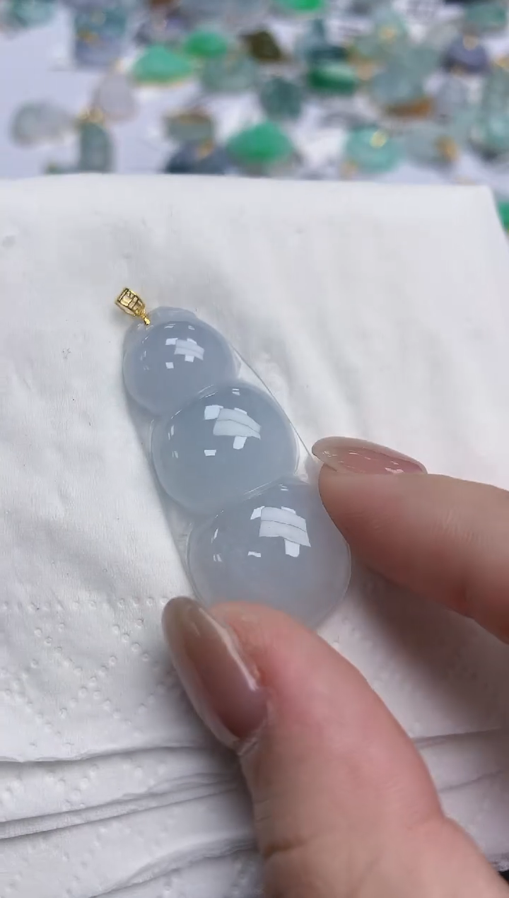 【闪购商品】翡翠颈饰18K金镶嵌天然缅甸翡翠A货