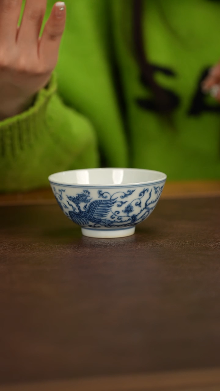 【闪购商品】博瑞堂青花凤纹杯