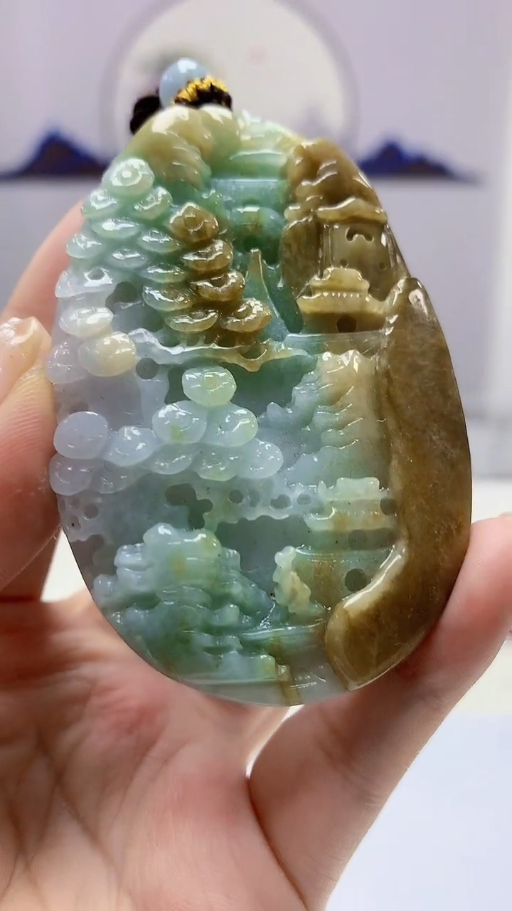 【闪购商品】定制翡翠未镶嵌4969ms-毛货20山水