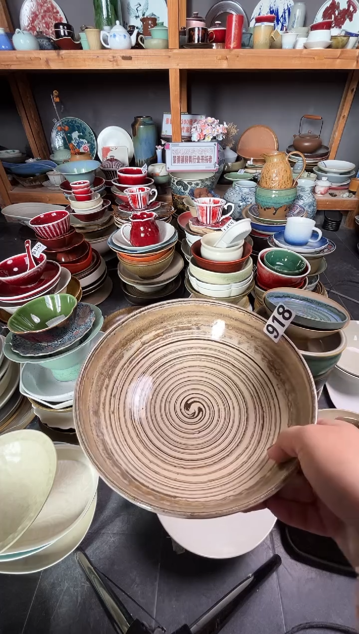 瓷片梨****e918绞胎泥盘