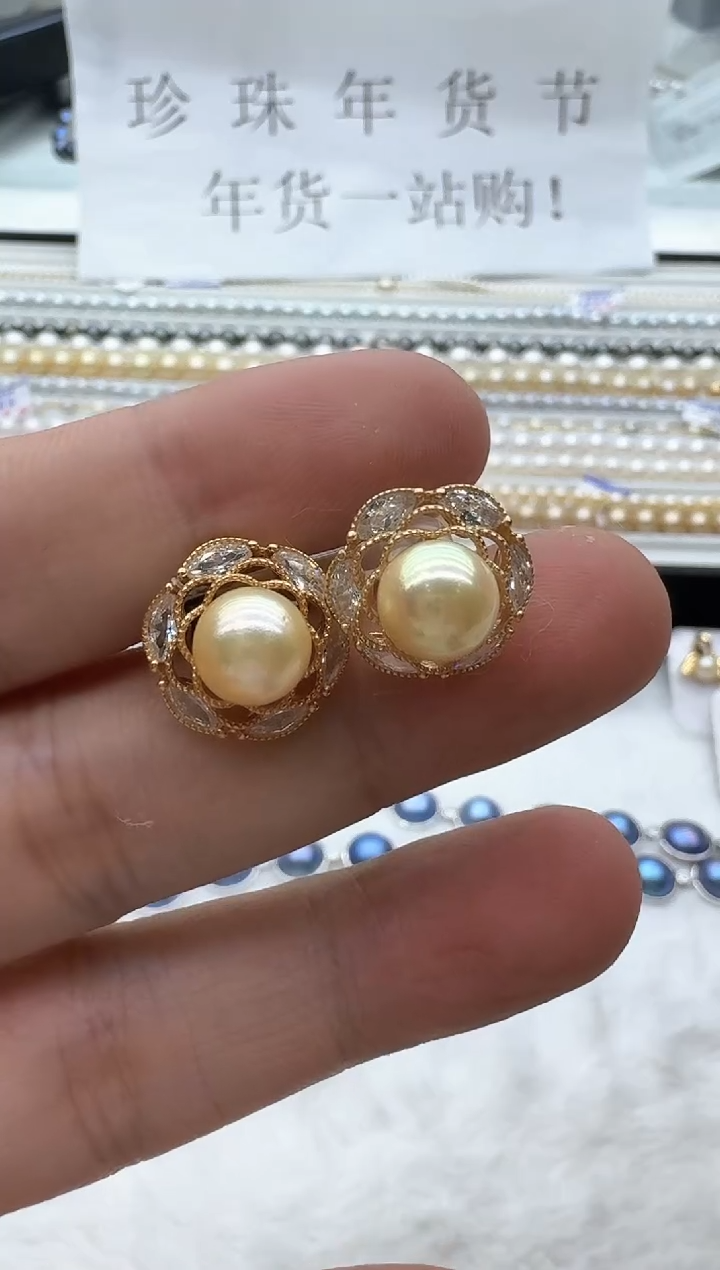 【闪购商品】海水珍珠耳饰银S925镶嵌清货