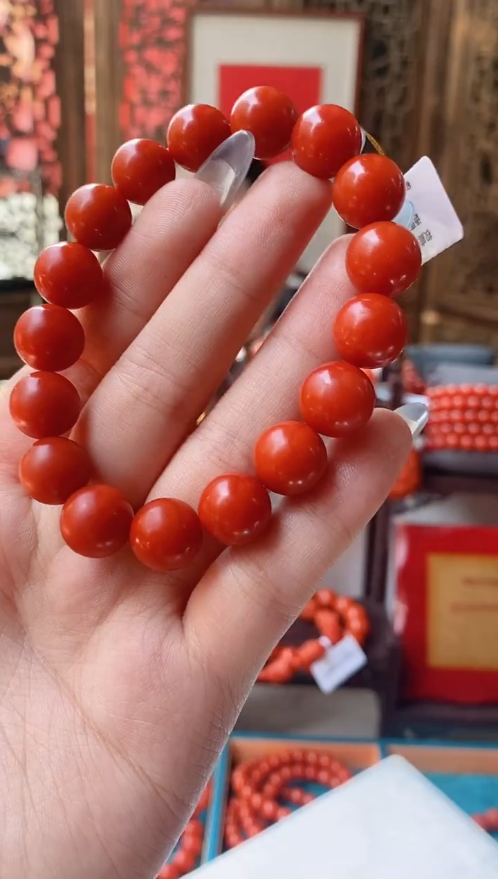 未镶嵌手链南红玛瑙收藏级保山南红单圈12+mm