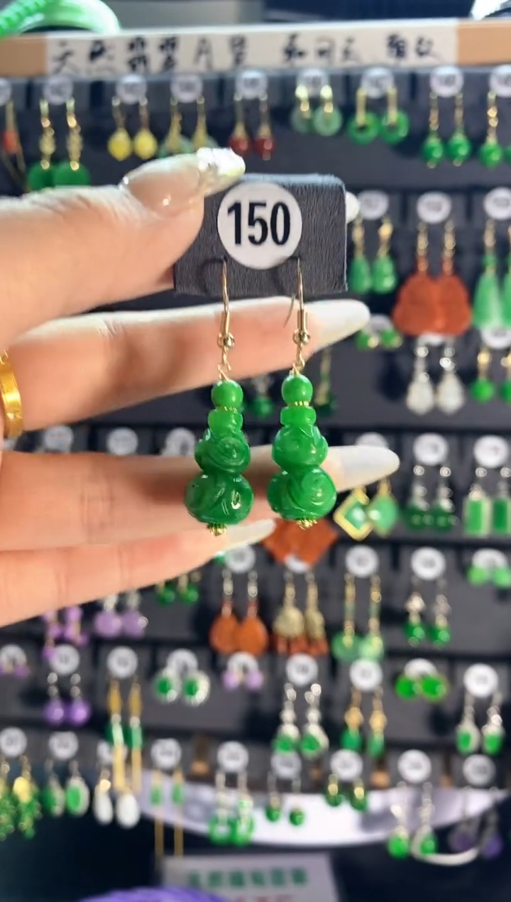 【闪购商品】翡翠耳饰银S925镶嵌150....