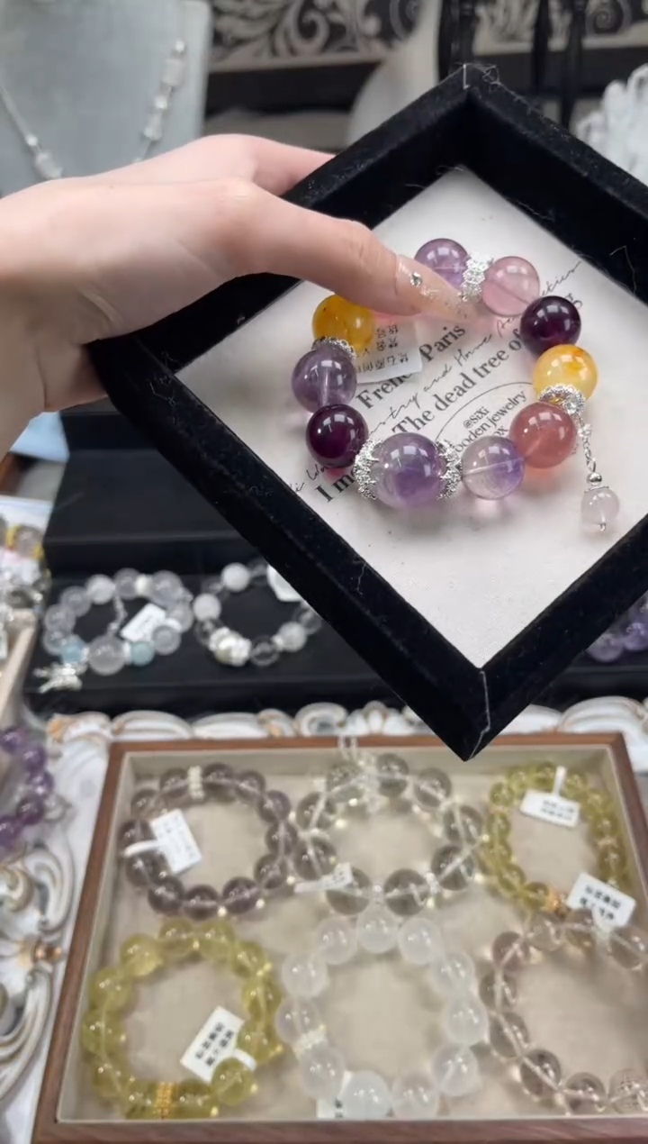 【闪购商品】烟晶手链银S925镶嵌天然水晶 多样性发货