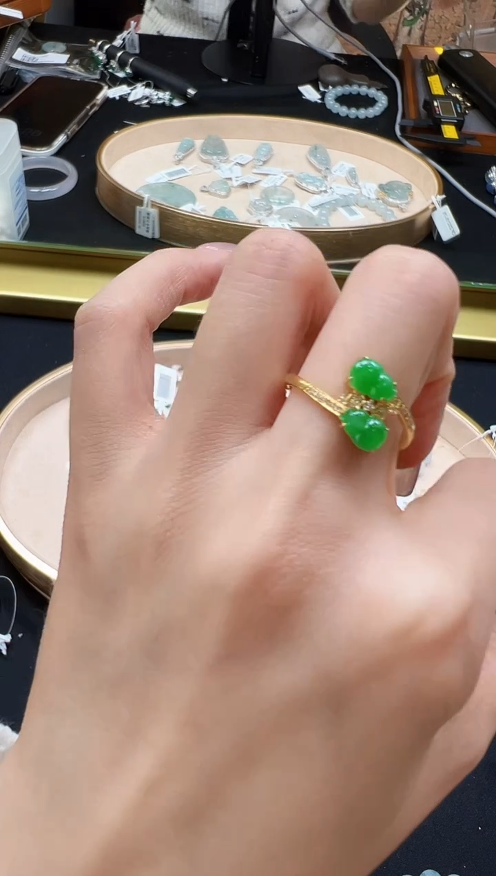 【闪购商品】翡翠戒指18K金镶嵌DFZ0215-52