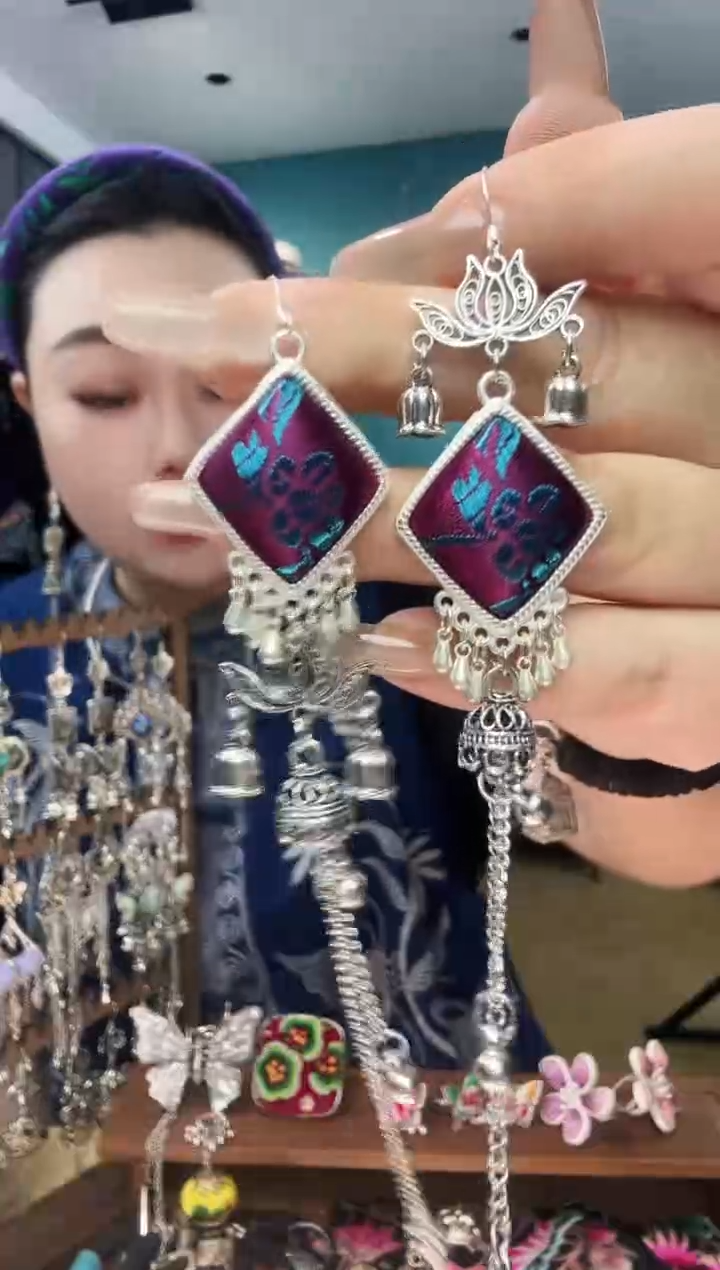 刺绣纯手工民族风刺绣耳环