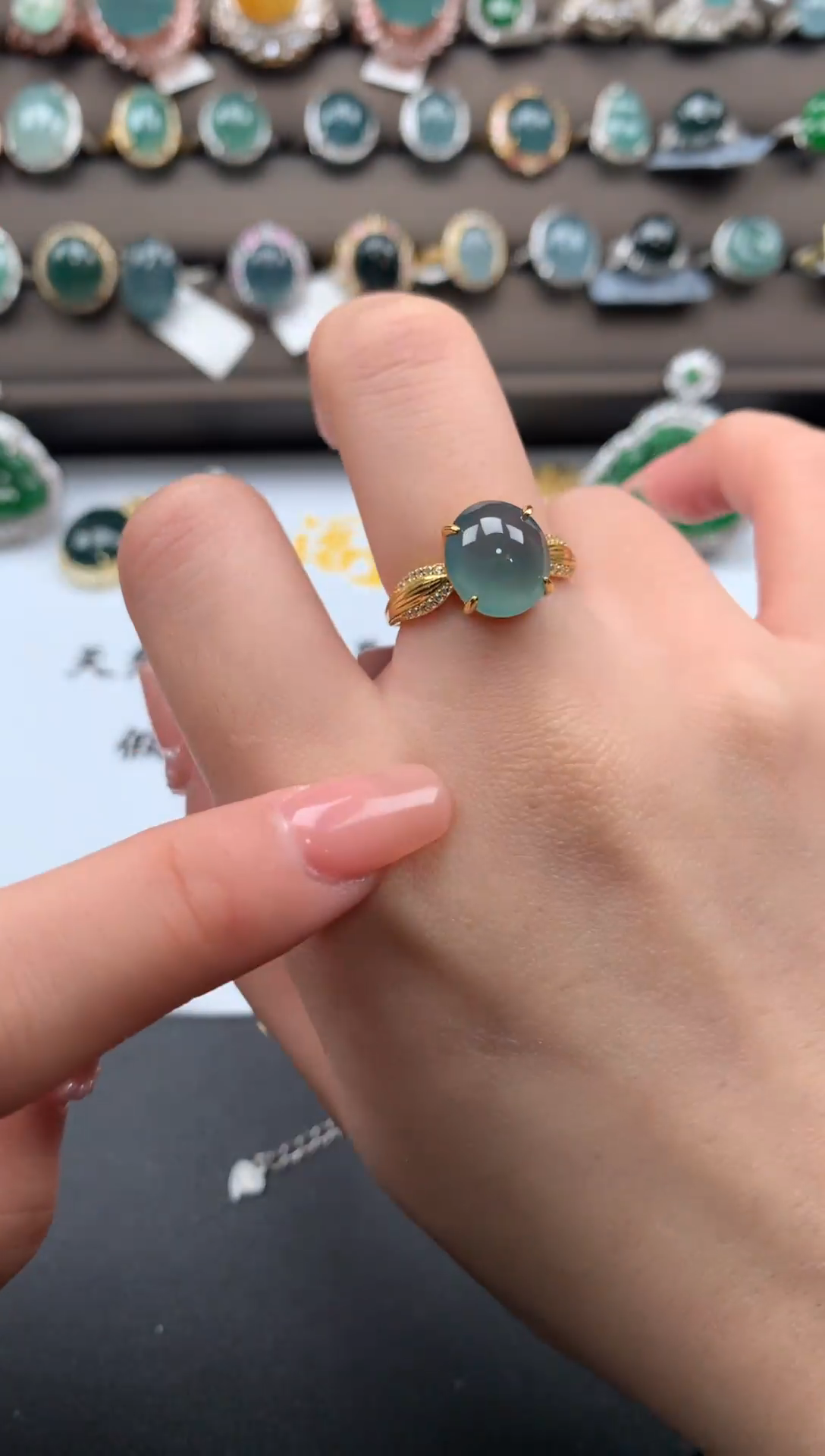 【闪购商品】翡翠戒指银S925镶嵌54141