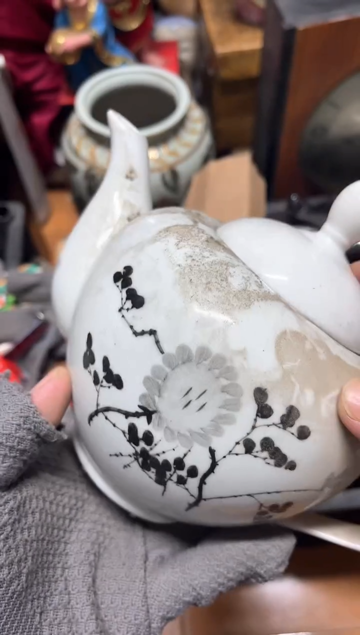 手工艺品琉璃墨彩手绘壶