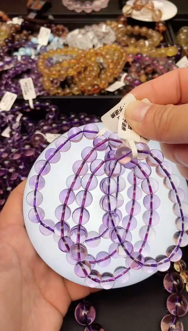 【闪购商品】水晶手链未镶嵌34 紫水晶10mm+ 多样性发其一