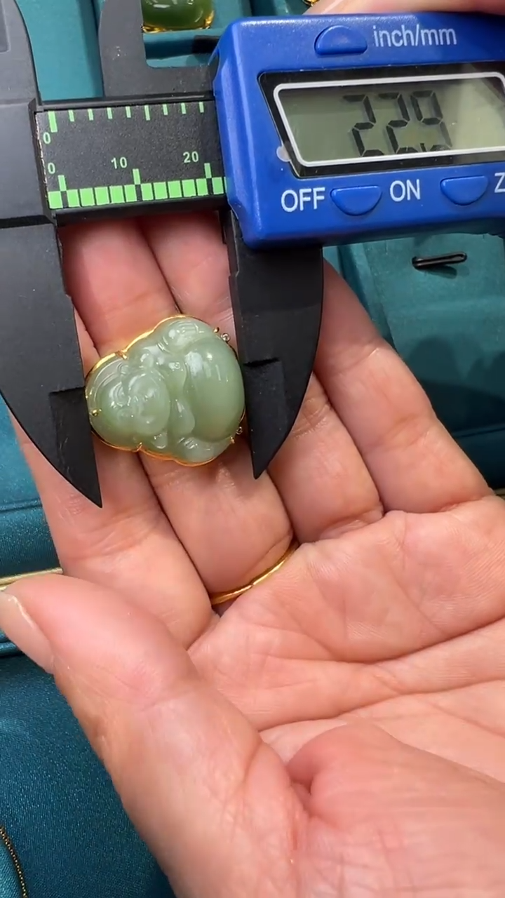 【闪购商品】和田玉吊坠18K金镶嵌和田玉吊坠多样性发货拍一发一