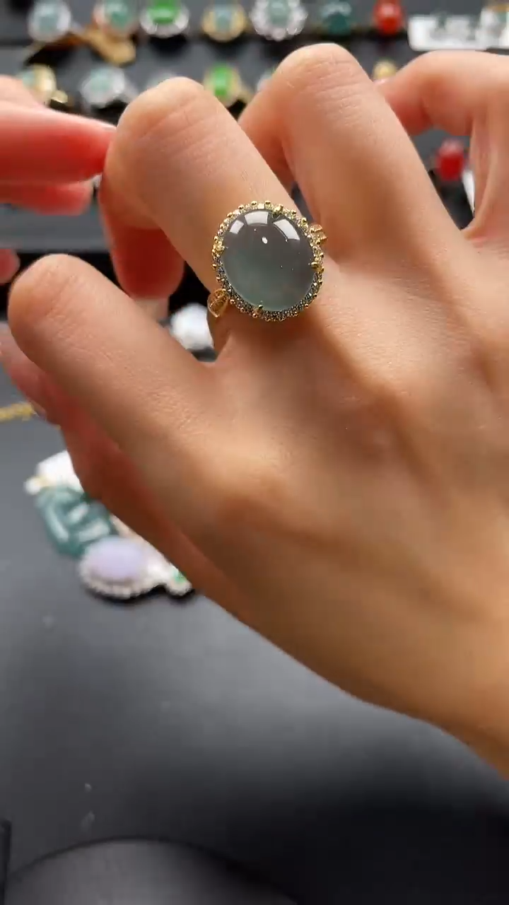 【闪购商品】翡翠戒指银S925镶嵌5765756