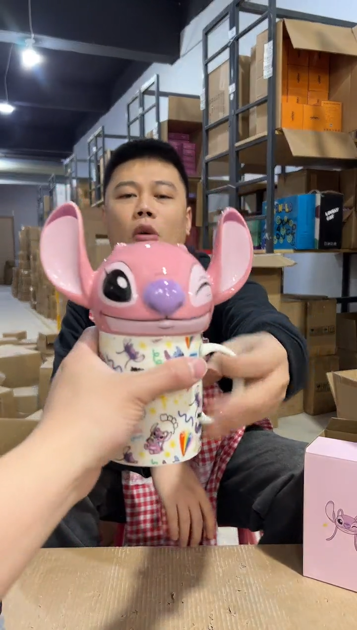 【闪购商品】杯原盒安琪满印带盖杯