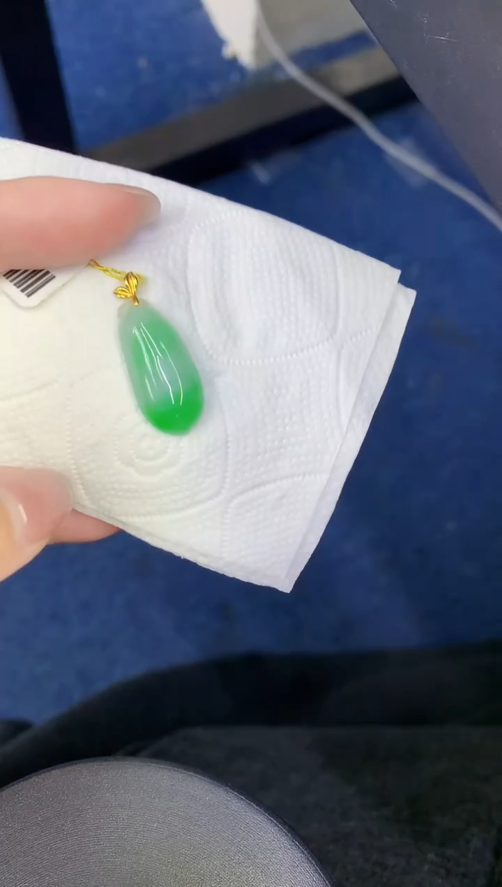 颈饰18K金镶嵌翡翠缅甸天然翡翠A货898