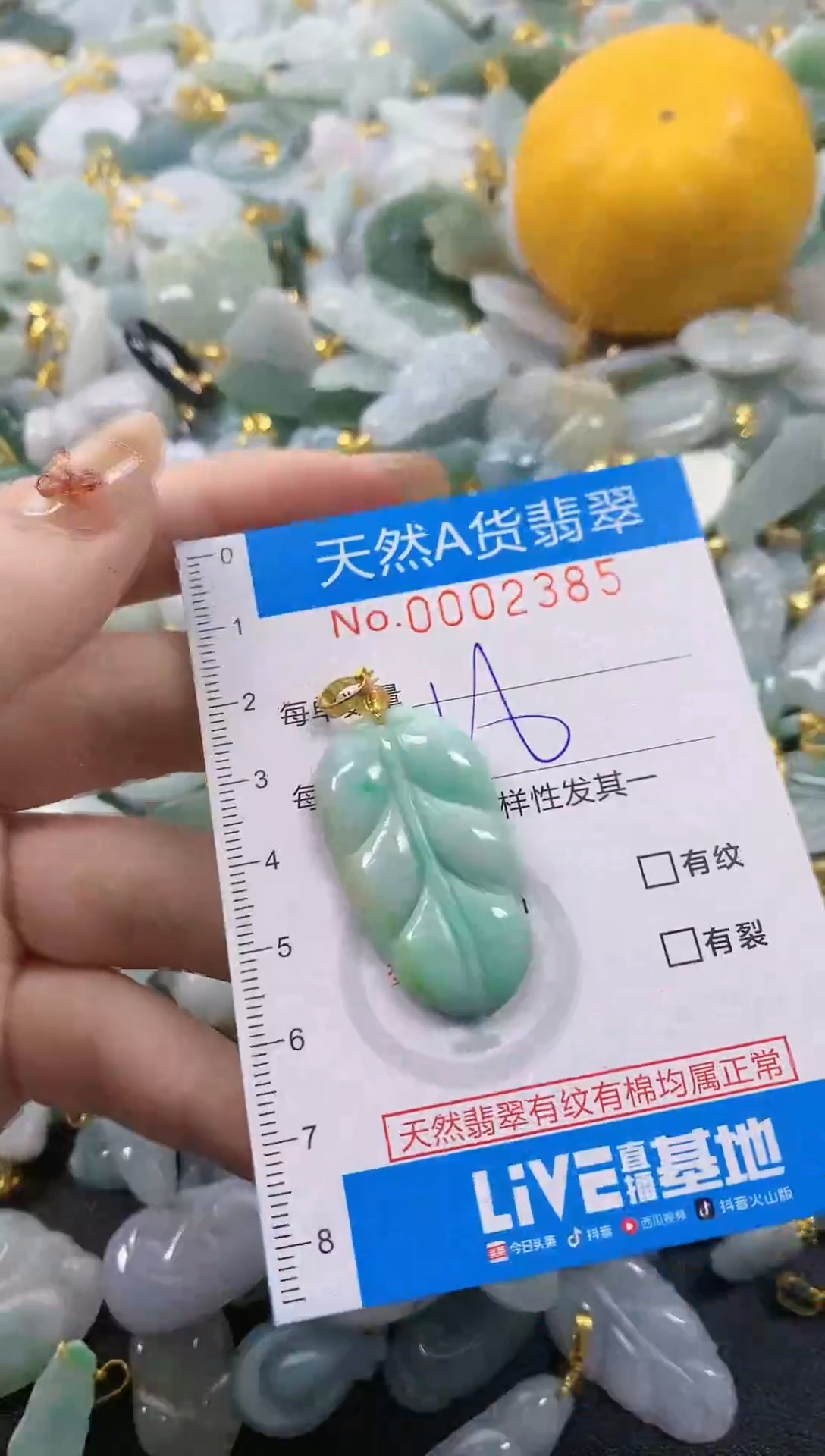 颈饰未镶嵌翡翠净货挂件-2385