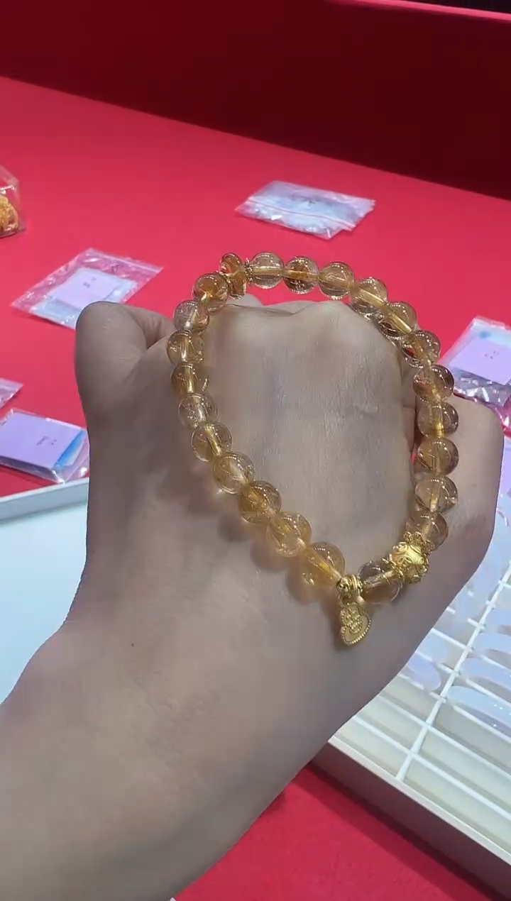 【闪购商品】黄晶手串合金xhzb0033手串