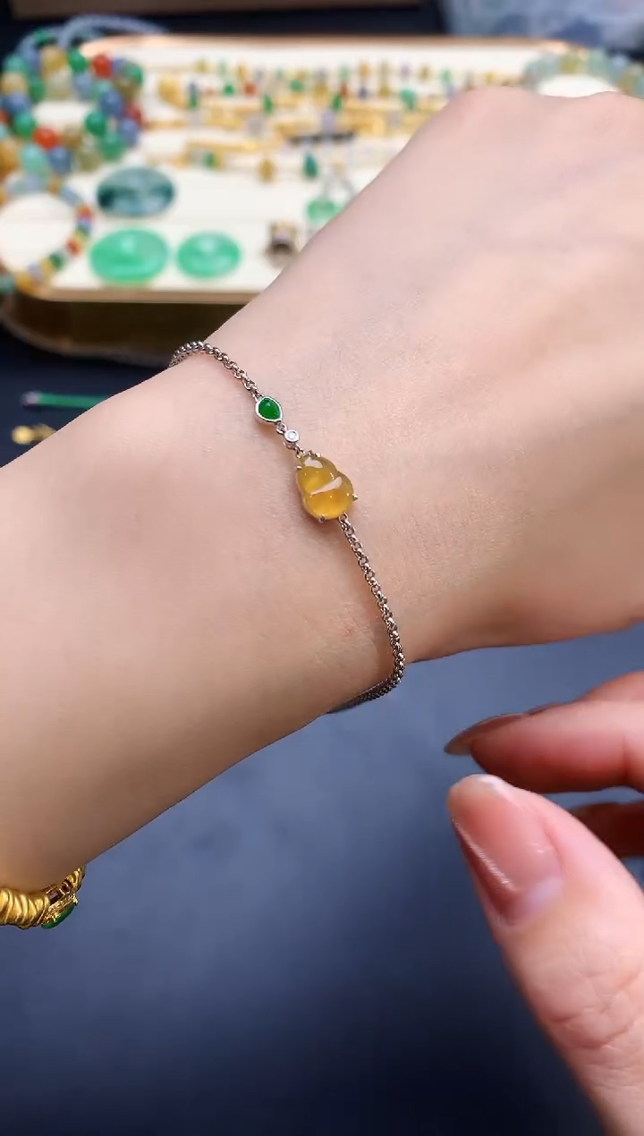 【闪购商品】翡翠手链18K金镶嵌z5葫芦|2300+0