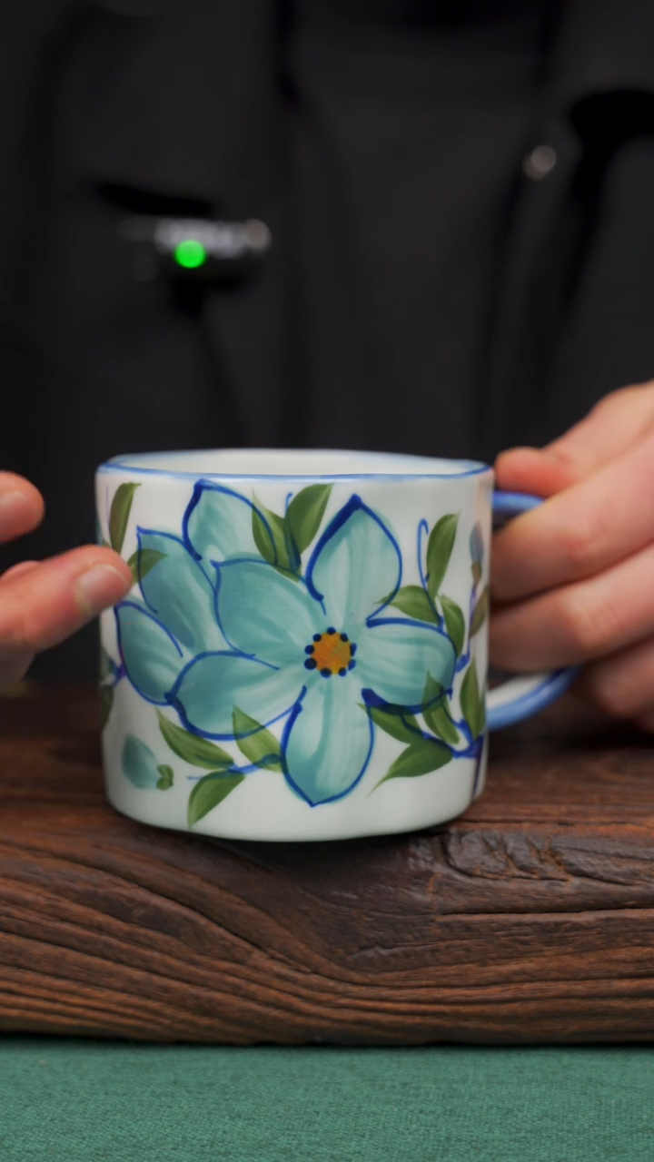 【闪购商品】瓷片100寻一缕瓷香杯釉下手工手绘瓷器