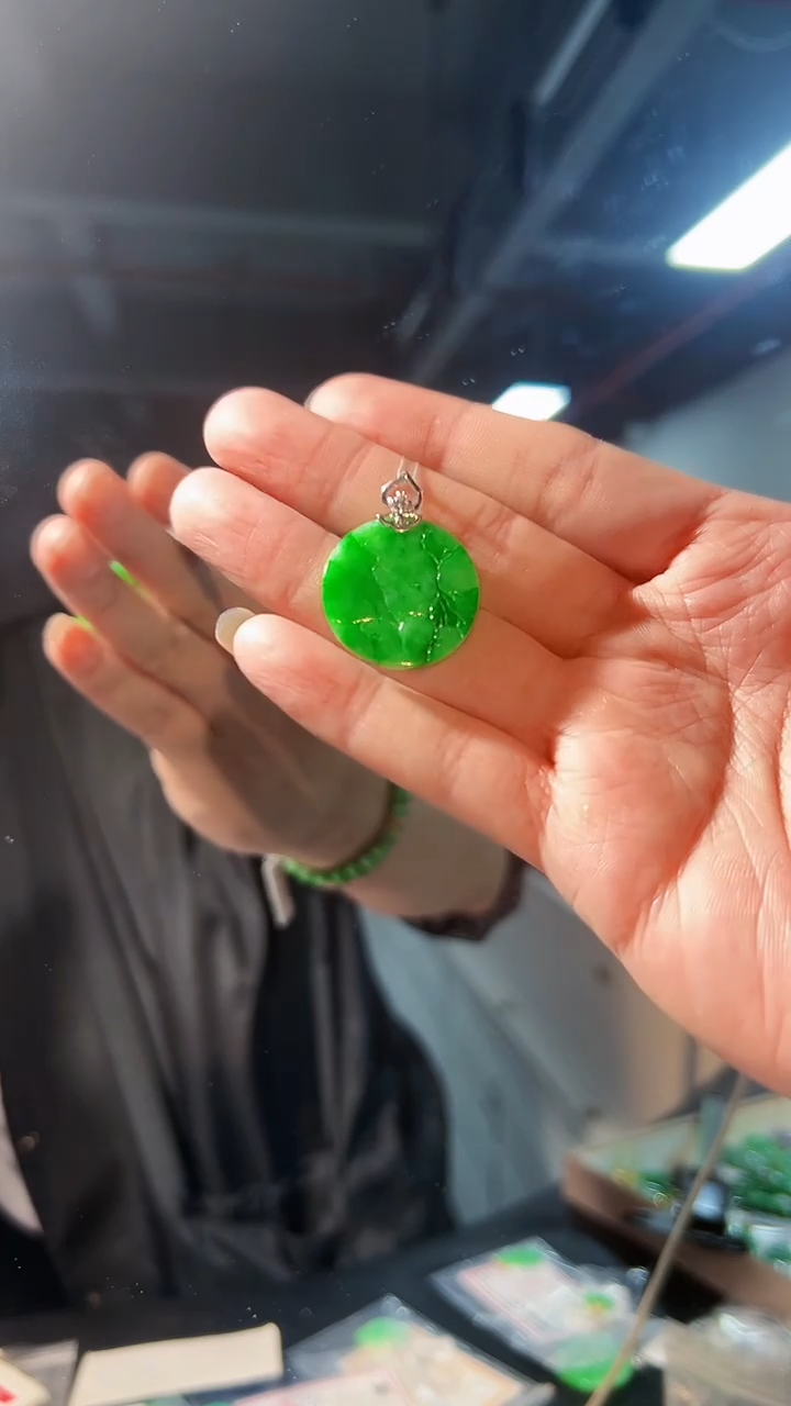 【闪购商品】翡翠颈饰18K金镶嵌缅料A货/支持复检/一件