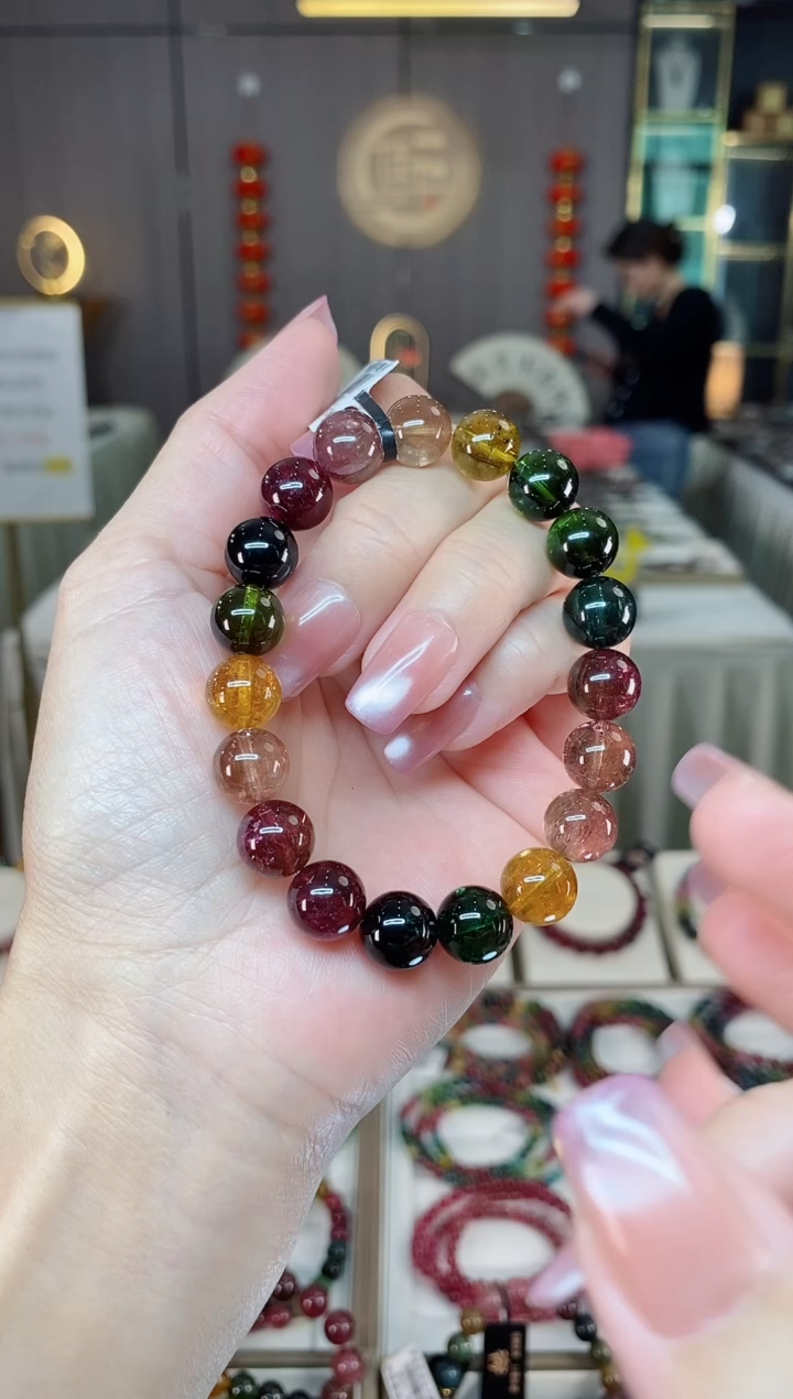 未镶嵌老矿碧玺单圈手串10mm+碧玺hon多样性发货一条