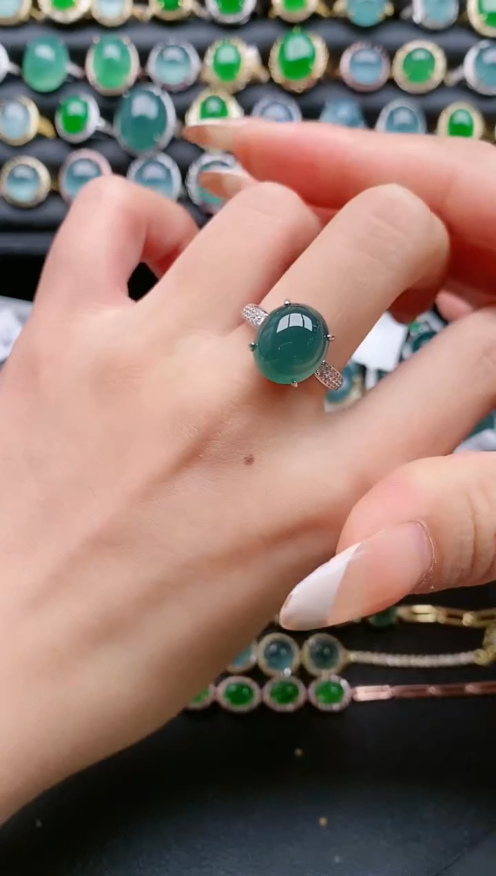 【闪购商品】翡翠戒指银S925镶嵌1111111111