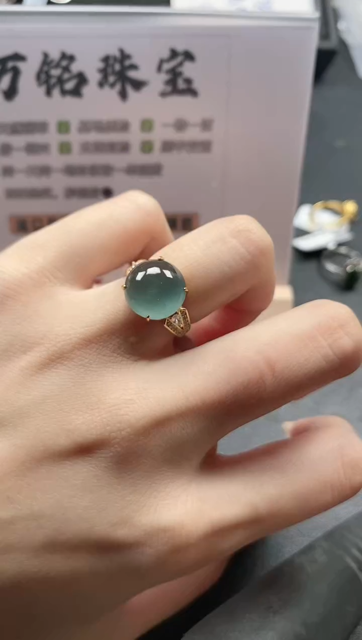 银S925镶嵌戒指翡翠51151