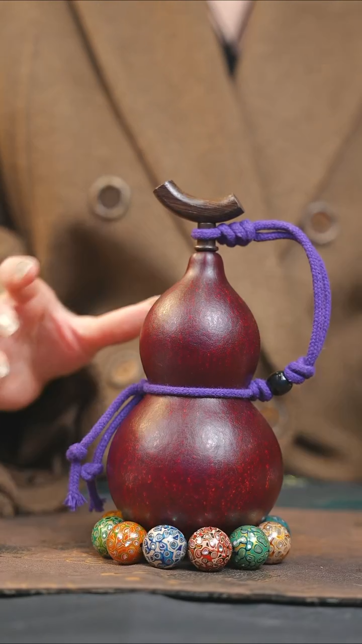 【闪购商品】XR130大漆酒葫芦不包手串及旋转底座