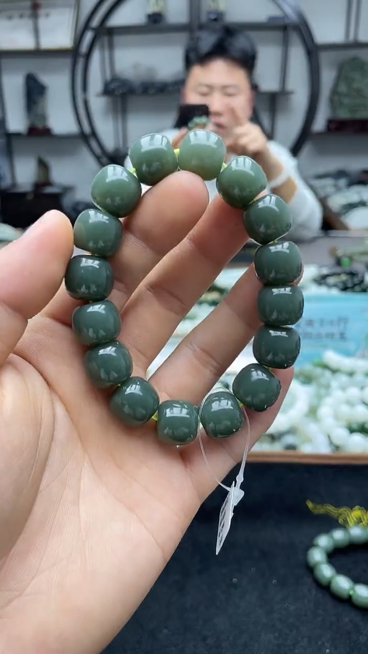 未镶嵌手串和田玉新疆且末蓝14老型