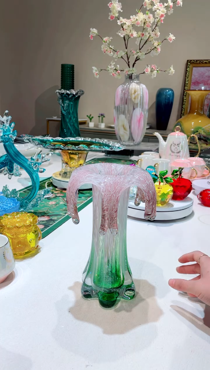 【闪购商品】琉璃手工艺品   烟花花瓶微瑕小号