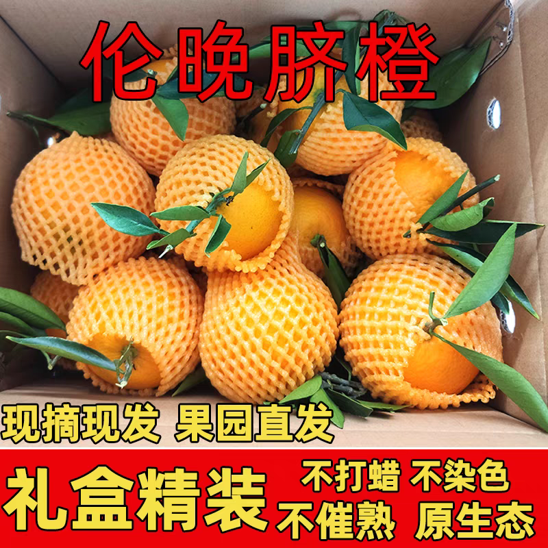 【伦晚脐橙】新鲜甜心水汁多包甜净果四斤装优质农产品