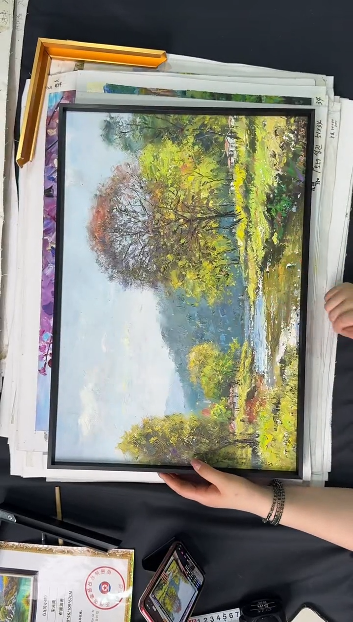 油画【原创·保真·带证书】朝鲜画家纯手绘油画--顺丰包邮--