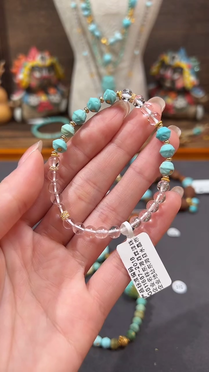 【闪购商品】水晶手链18K金镶嵌白水晶手链