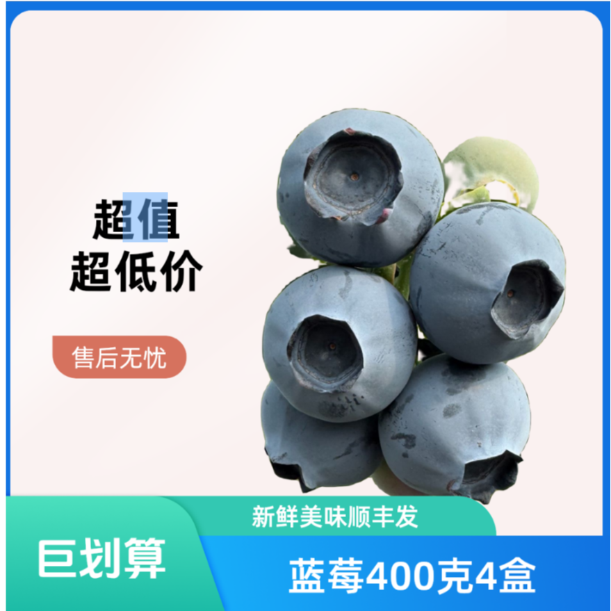 【喜乐多专属】【甘甜】正宗丹东头茬蓝莓净重400克【4盒装】 10-20++mm顺丰包邮新鲜蓝莓同城送辽宁省