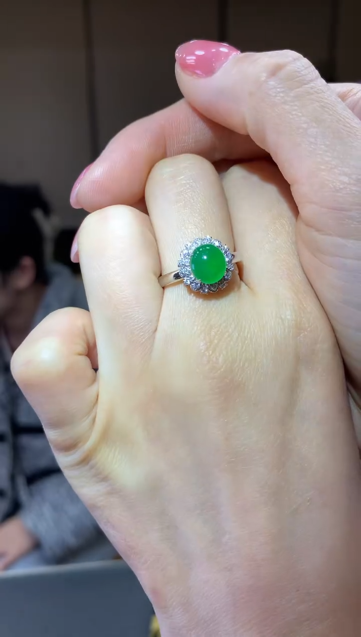 【闪购商品】翡翠戒指18K金镶嵌|不退不换