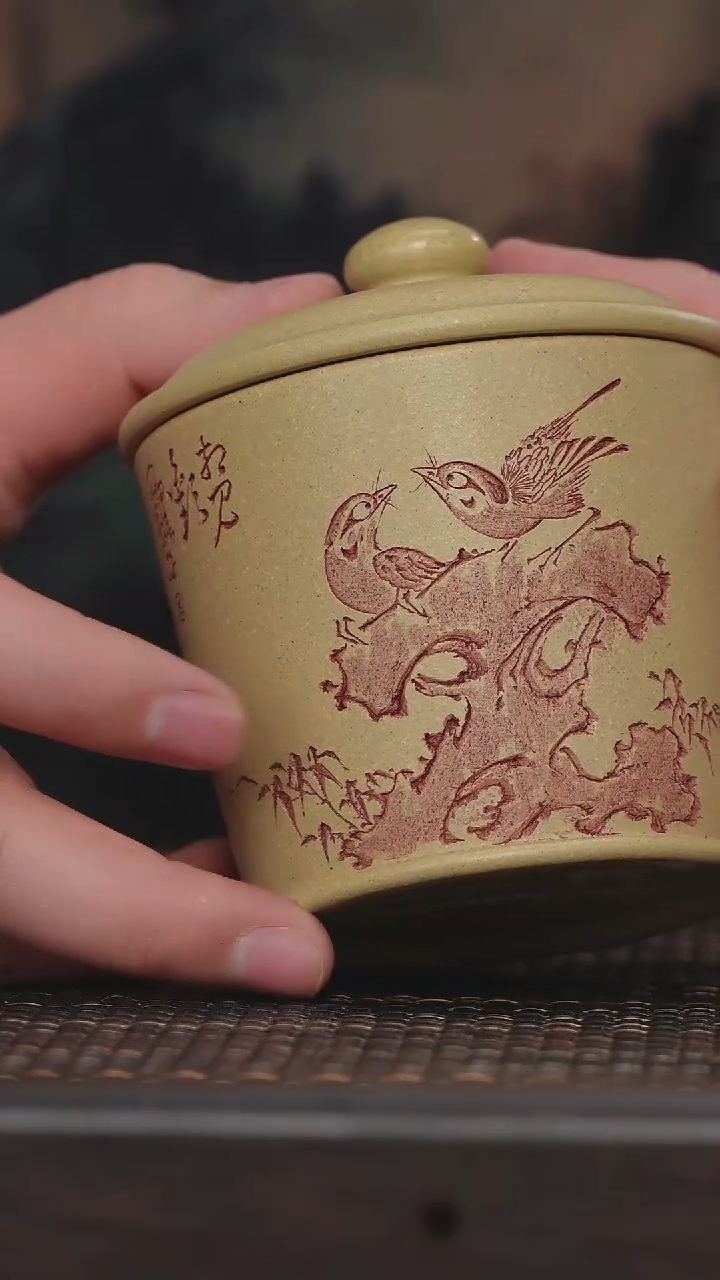 【闪购商品】紫砂茶杯非遗茶器-小盖杯3（本绿）