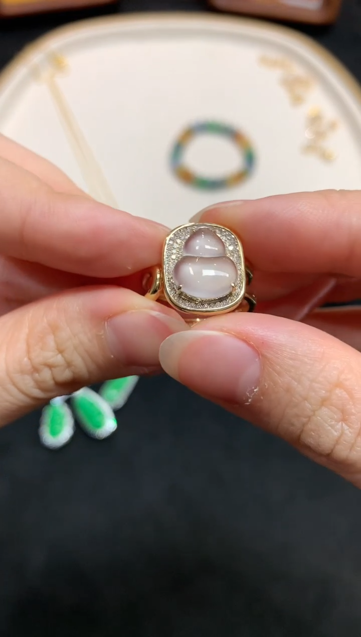 【闪购商品】翡翠戒指18K金镶嵌W132|12800