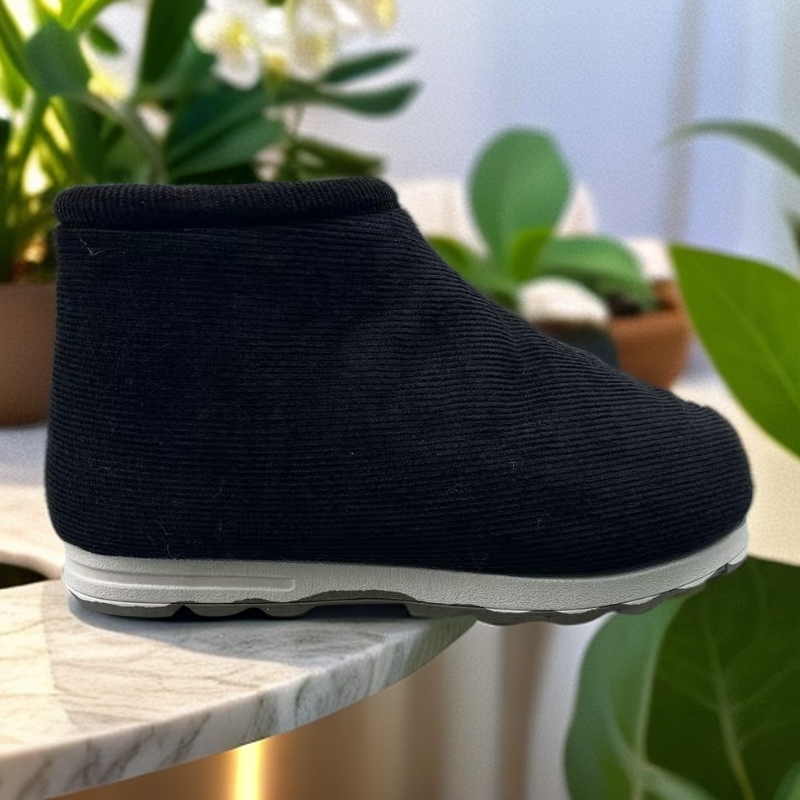 冬季手工加厚加绒防滑棉鞋适合中老年人居家穿着