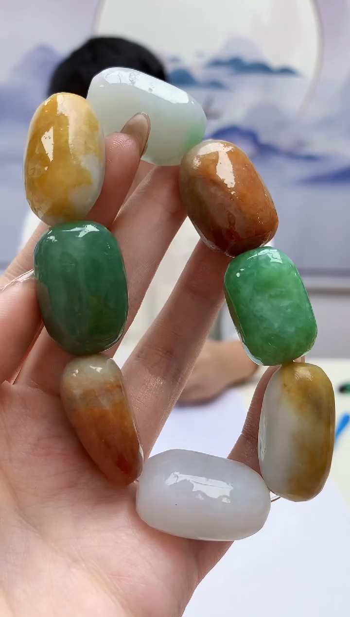 【闪购商品】定制翡翠未镶嵌4925jw-毛货手串105