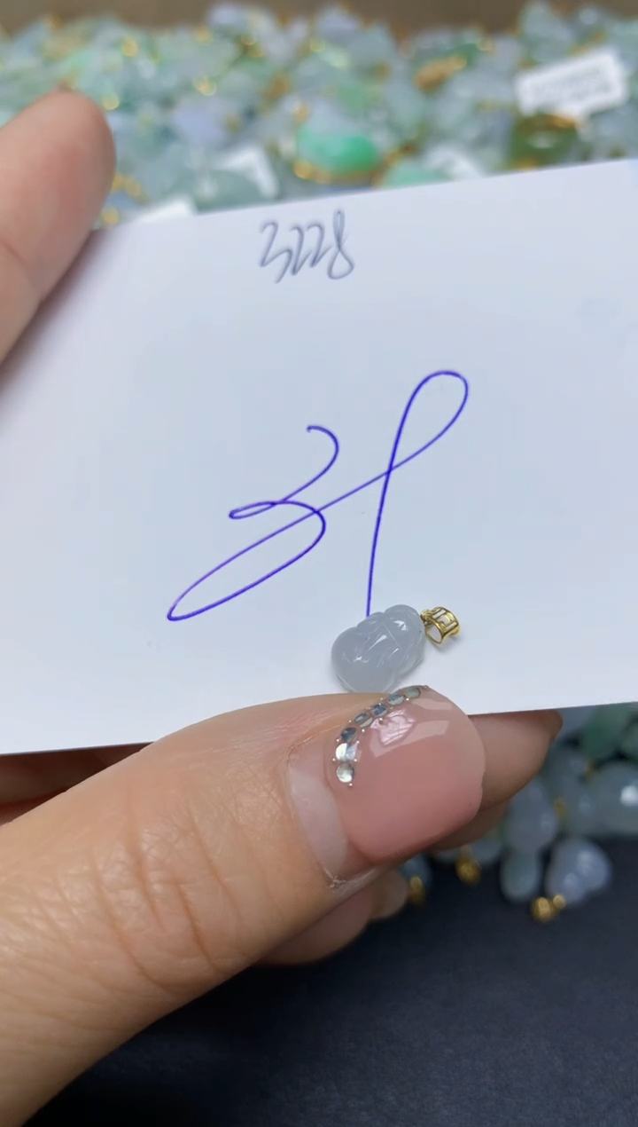 【闪购商品】翡翠挂件18K金镶嵌 天然翡翠A货