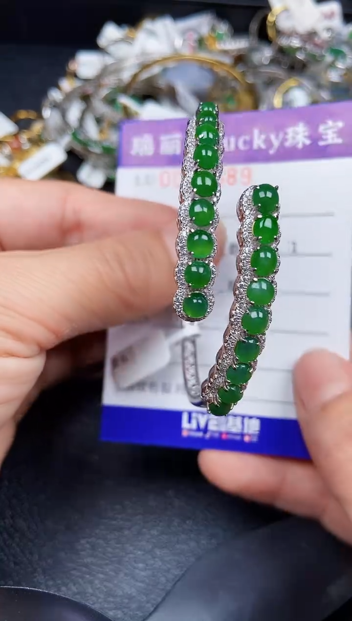 翡翠银S925镶嵌颈饰6889