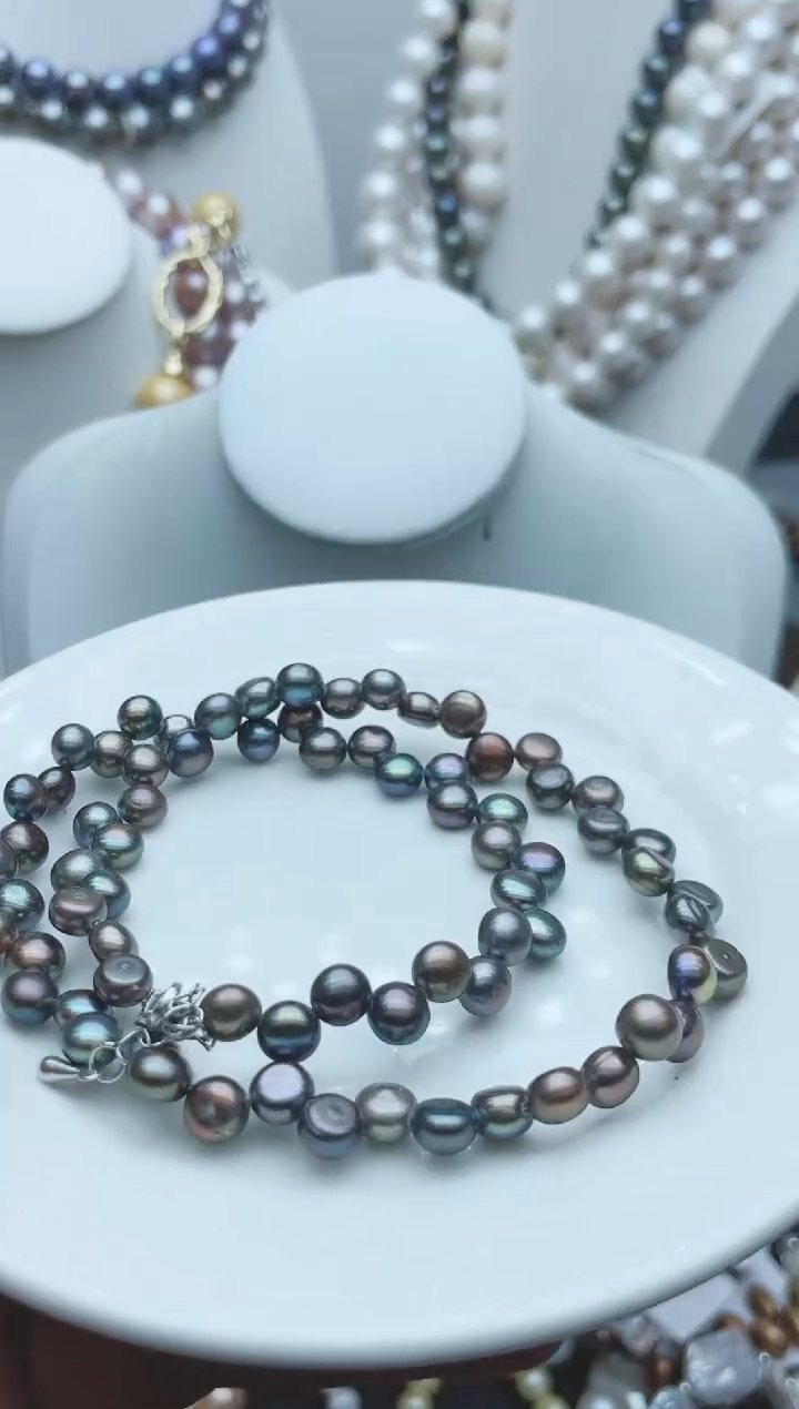 【闪购商品】淡水珍珠颈饰钛钢1