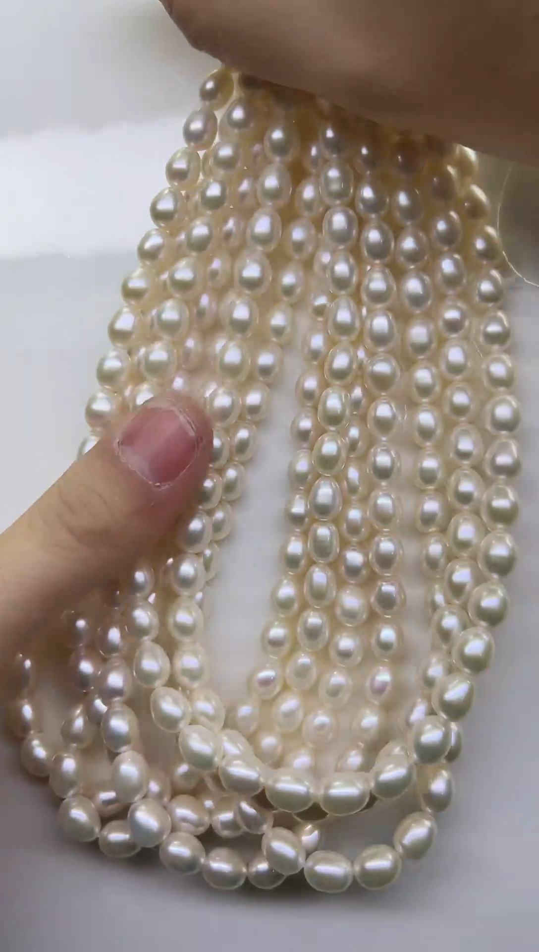 未镶嵌项链淡水珍珠极光白米胖子6-7mm